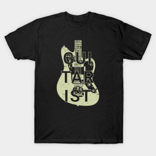 Guitarist Electric Guitar Body Cream Color T-Shirt